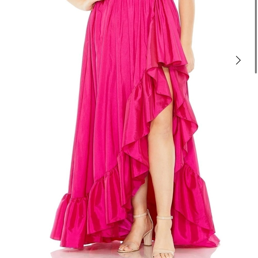 Mac Duggal Long Plus-Size Formal Dress 68525 sz 16W pink ruffle layered gown NWT - Picture 5 of 16